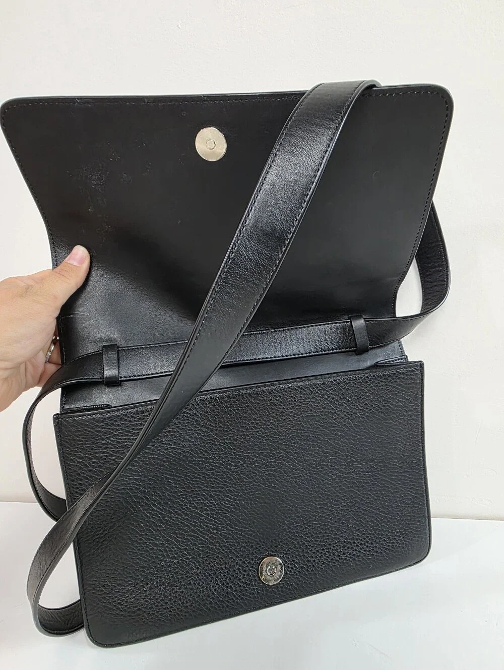 Vince Black Embossed Crossbody Bag Snakeskin Python